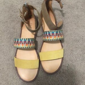 Frye Port 2 Band Rainbow Multicolored Sandals